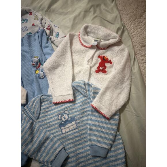 True Vtg Baby Boy Clothes 6-9 Months Sesame Street Elmo Baseball Lot of 5 - Picture 13 of 14